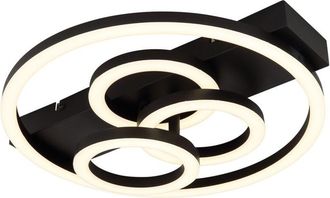 Globo Lighting L&aacute;mpara De Techo Led Semiempotrada Integrada, Color Negro Mate, 4 Led Regulables, 2700-6500 K, Control Remoto Y Temporizador