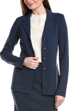St. John Flat Knit 4-Button Collared Blazer