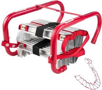 OEM Escalera De Incendios Retr&aacute;ctil De Emergencia 2 Pisos, Aleaci&oacute;n De Aluminio, Con Correa De Poli&eacute;ster, Pelda&ntilde;o Antideslizante Y Escalones Anchos, Carga