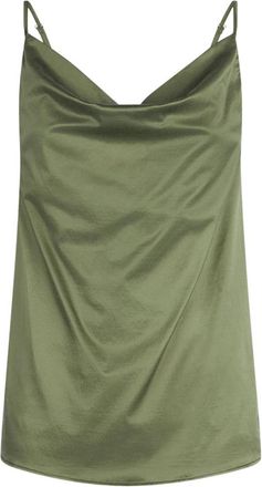 Jijil Sleeveless Tops, female, Green, Size: 2XS Silk Blend Military Green Tank Top