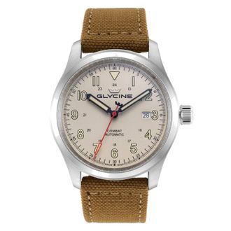 Glycine Combat Field Automatic Beige Dial Mens Watch GL0566