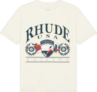Rhude Tops, Heren, Wit, 2Xl, Katoen, USA Sailing Icon Tee