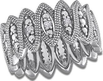 Rina Limor Silver 0.10 Ct. Tw. Diamond Ring