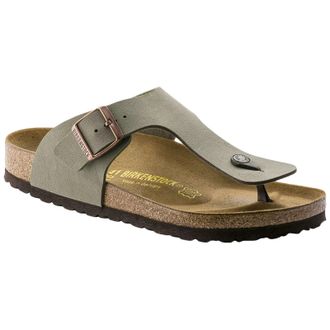 Birkenstock Ramses Birko-Flor Nubuk Unisex Toe Post Sandals - Stone - Size:UK 4.5