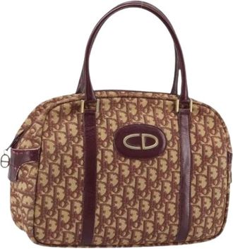 Dior Pre-owned Trotter Canvas Handtas - Dames - Vintage Handtas - Rood - ONE Size - Leer - Vintage