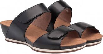 Dansko Womens Vienna Wedge Slide Sandal In Black