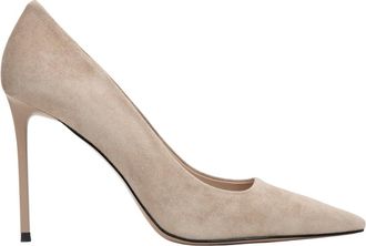 Estro & Luminara Schoenen, Dames, Beige, 36 EU, Beige hakken voor dames gemaakt van echt velours
