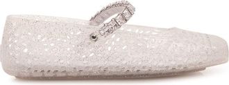 Jimmy Choo London Silver Embellished Ballet Flats