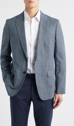 BOSS Hutson Slim Fit Textured Stretch Wool Blend Sport Coat in Dark Blue at Nordstrom Rack, Size 38 Regular