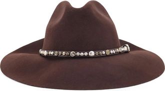 Golden Goose Studded Leather Hats Made in Italy - Dames - Hoeden - Bruin - S - Katoen - Accessoires