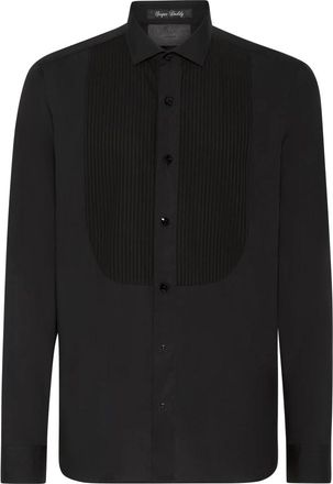 Philipp Plein Shirt Black Tie - Heren - Casual Overhemden - Zwart - S - Katoen - Overhemden