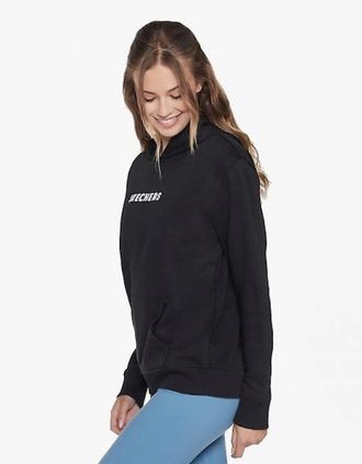 Skechers Womens Skechers WHD69/BLK SIGNATURE Womens Cotton Hoodie Black - Size: 18/16