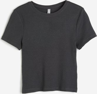 H&M Figurbetontes T-Shirt - Grau