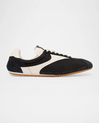 Bottega Veneta Men & apos;s Shot Nylon and Leather T-Toe Sneakers