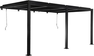 Sweeek P&eacute;rgola bioclim&aacute;tica 3x5m de aluminio adosada con lamas orientables