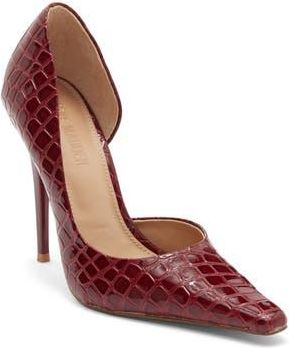 Steve Madden Elegant Pointed Toe dOrsay Pump in Red Croco at Nordstrom Rack, Size 5.5