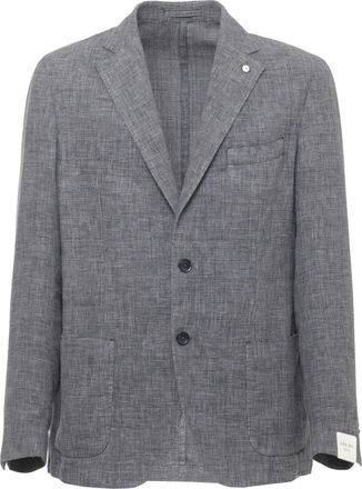 Lubiam Grey Classic Lapel Blazer