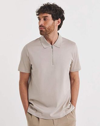 Folio Mercerised Supima Zip Polo