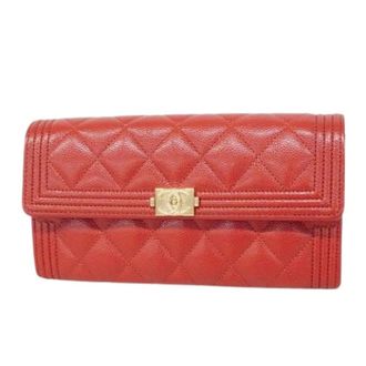 Chanel Pre-owned Wallets, female, Red, Size: ONE SIZE Pre-owned Vintage Long Wallet (Bi-fold)
