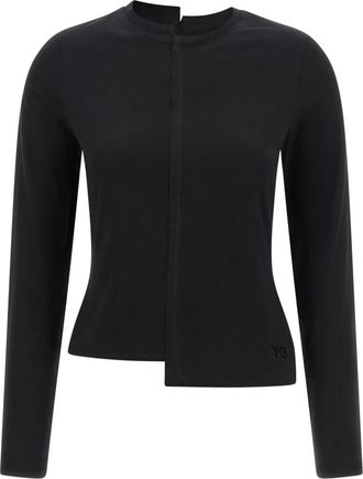 Yohji Yamamoto Long Sleeve Mesh T-shirt - Dames - Longsleeves - Zwart - XS - Katoen - Tops