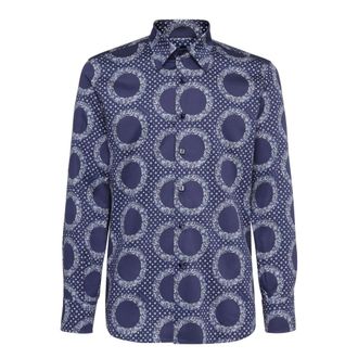 Billionaire Boys Club Milano Paisley Overhemd - Heren - Casual Overhemden - Blauw - XS - Katoen - Overhemden