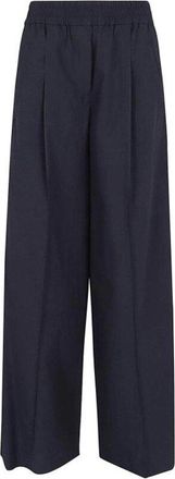 Brunello Cucinelli Womens Dark Blue Cotton Trousers, Size 36