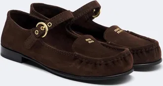Miu Miu Suede Mary Jane flats