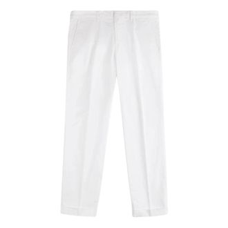 Fay Pantaloni Slim Fit in Gabardine Stretch - male - Fay - Suit Trousers - White - W30 - Trousers