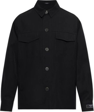 Balmain Overshirt van Wol Twill - Heren - Zomerjassen - Zwart - XL - Wol - Jassen