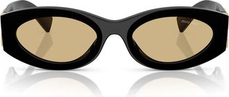 Miu Miu Ovale Zonnebril - unisex - Zonnebrillen - Zwart - 54 MM - Accessoires
