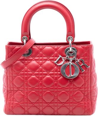 Dior Pre-owned Dior Medium Lambskin Cannage Lady Dior 08-MA-0132