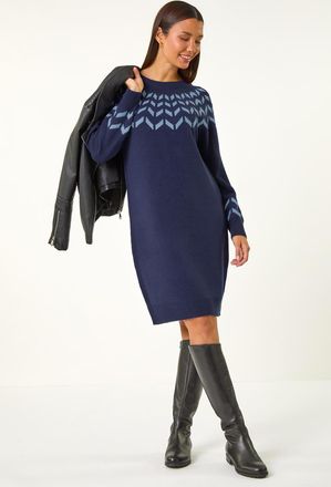 Roman Chevron Print Jumper Dress