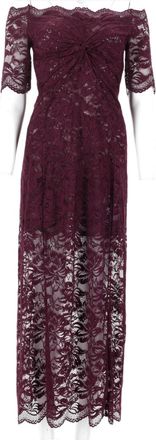 Paco Rabanne Layered Lace Midi Dress With Off-The-Shoulder Neckline
