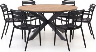 Forza Furniture Forza Vico/Fidenza &oslash;149cm dining tuinset 7-delig stapelbaar