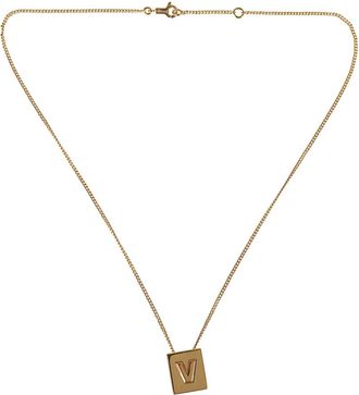 Celine Alphabet V Necklace - Dames - Kettingen - Geel - ONE Size - Accessoires