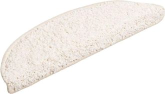 vidaXL Stair Mats 10 pcs 56x17x3 cm White Half Round vidaXL