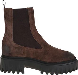 Hogan Bruine enkellaarzen voor vrouwen - Dames - Chelseaboots - Bruin - 42 EU - Leer - Schoenen
