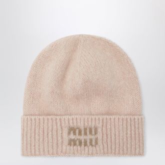 Miu Miu Berretto in misto mohair rosa chiaro