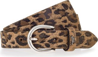 Mustang Lederg&uuml;rtel MUSTANG, Damen, Gr. 100, braun (taupe, schwarz braun), Leder, animal-print, G&uuml;rtel Lederg&uuml;rtel, Modischer Animal-Print, 2,5 cm