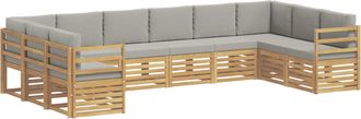 vidaXL Conjunto De Sof&aacute;s De Exterior 10 Uds. Blanco Y Gris Claro Vidaxl