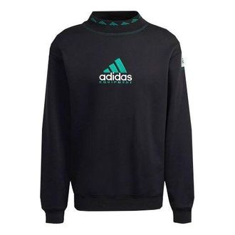 adidas Mens adidas originals Eqt Logo Embroidered Sports Round Neck Pullover Black HG8096