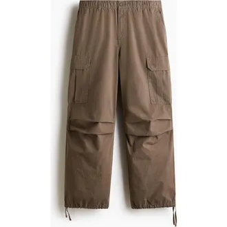 H&M Loose-fit Cargo Pants in Dark Taupe at Nordstrom, Size Xx-Large