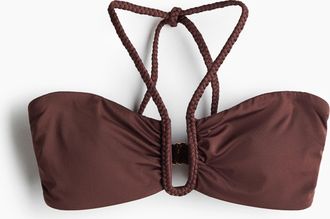 H&M Wattiertes Bandeau-Bikinitop - Brown