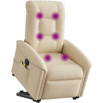 vidaXL Vidaxl - Silla De Masaje Reclinable De Pie De Tela Color Crema