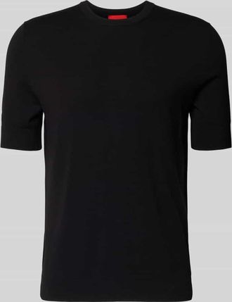 HUGO BOSS Slim Fit T-Shirt aus Strick in Black, Gr&ouml;&szlig;e XXL