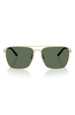 Oliver Peoples x Roger Federer R-15 Polarized 56mm Square Sunglasses in Brushed Gold /Polar at Nordstrom