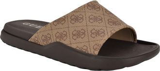 Guess Margaria Slide Sandal in Light Brown Logo Multi at Nordstrom Rack, Size 12