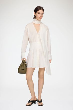 Ganni White Dress in Cotton - Size 32 Organic