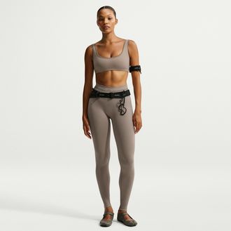 Nike Womens SKIMS Ribbed Seamless High-Waisted 26 Leggings in Brown | IR5014-260