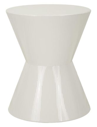 Mauro Ferretti Mesa de centro de metal blanco brillante, &oslash; 45x55 cm